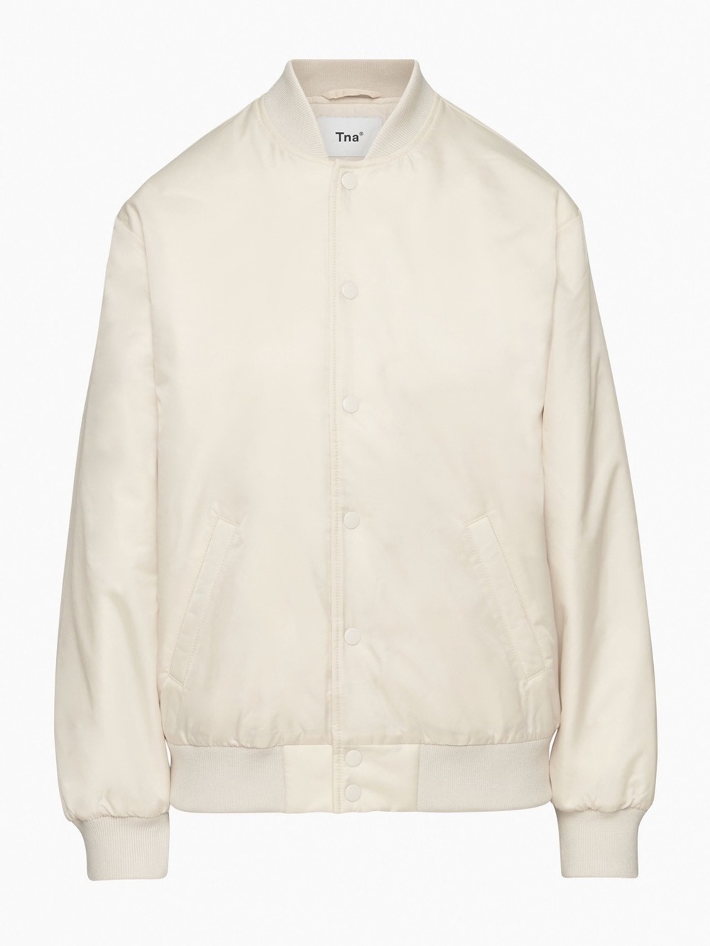 Aritzia Tna Cream Stadium Bomber Jacket